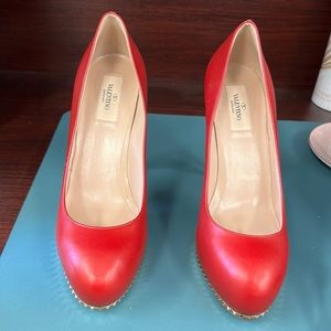 Valentino Rockstud Red Heels size 39